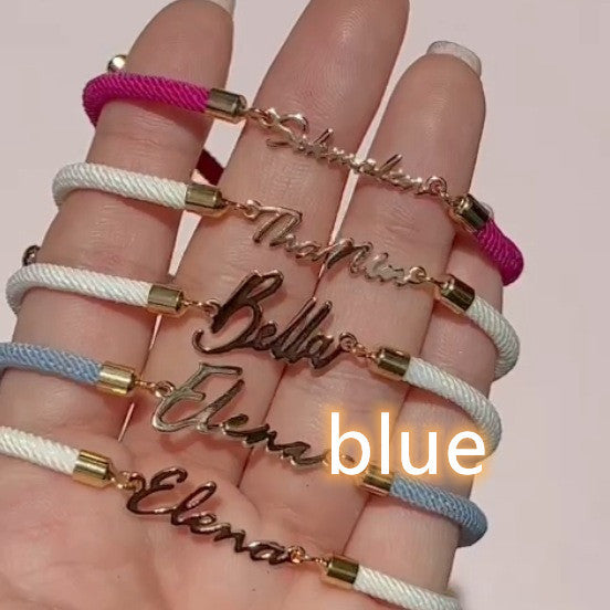 Personalized Colorful Rope Chain Name Bracelet – Adjustable Custom Jewellery for Girls
