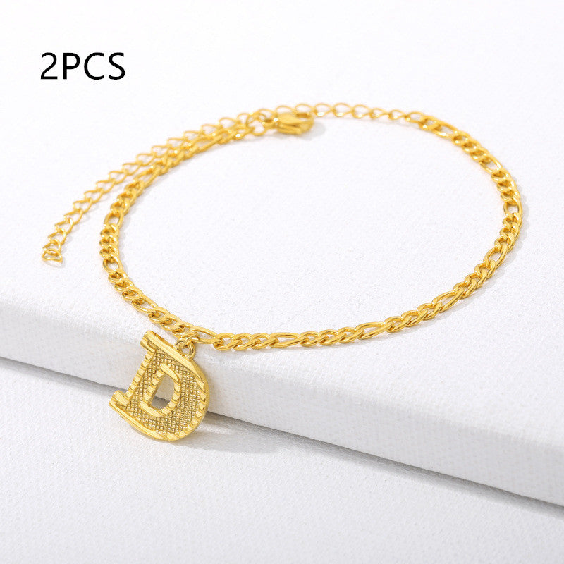 26 Letter Alphabet Anklet – Customizable Initial Foot Chain