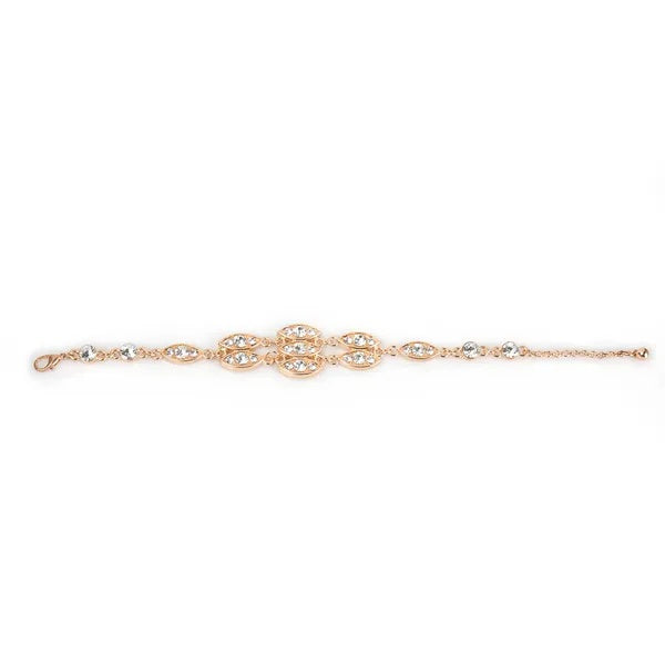 Elegant Burnished Gold Rhinestone Bracelet