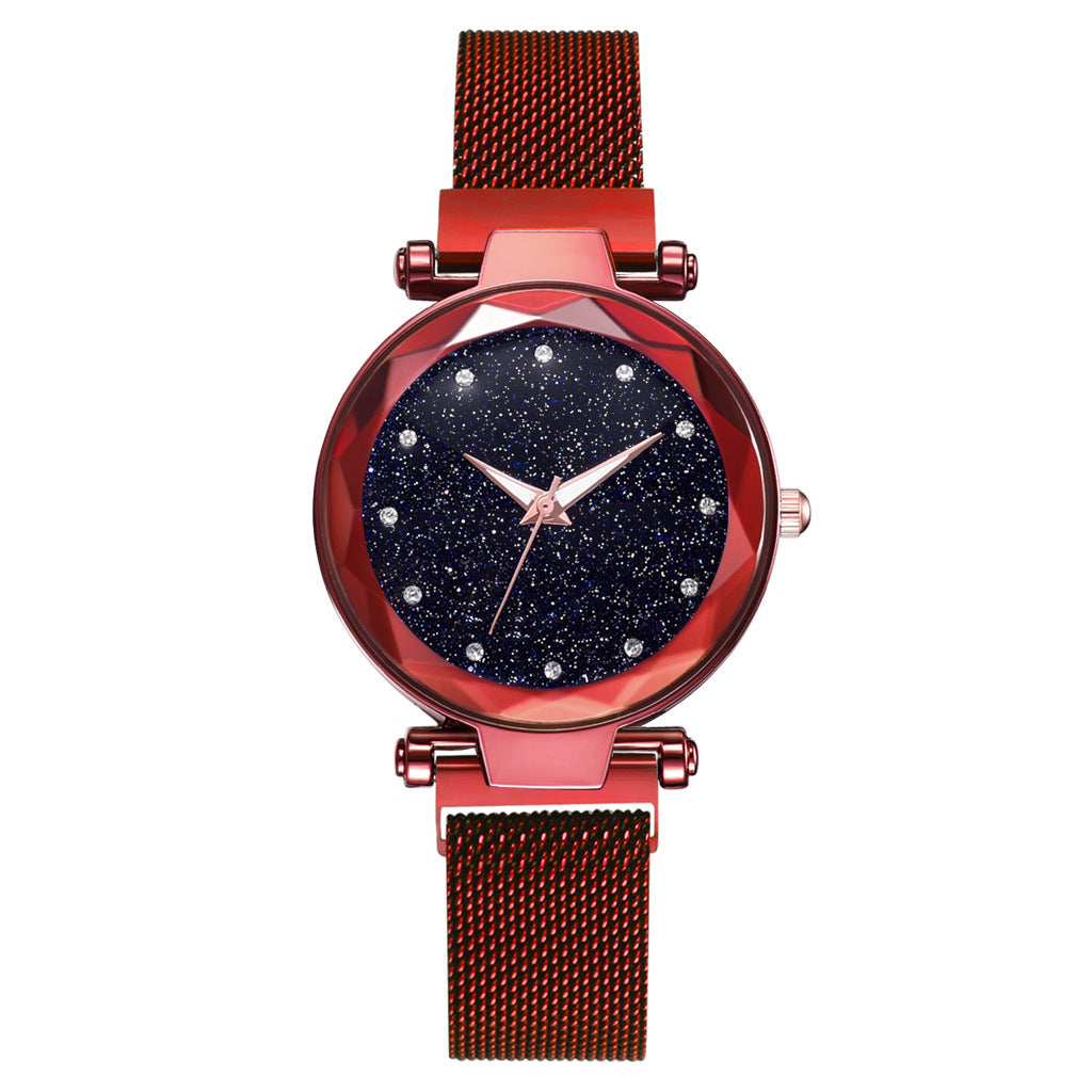 Luxury Women’s Starry Sky Watch & Bracelet Set – Fashion Elegant Magnet Buckle