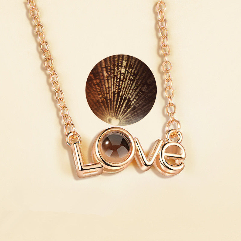 100 Languages “I Love You” Projection Necklace – Romantic Memory Jewellery