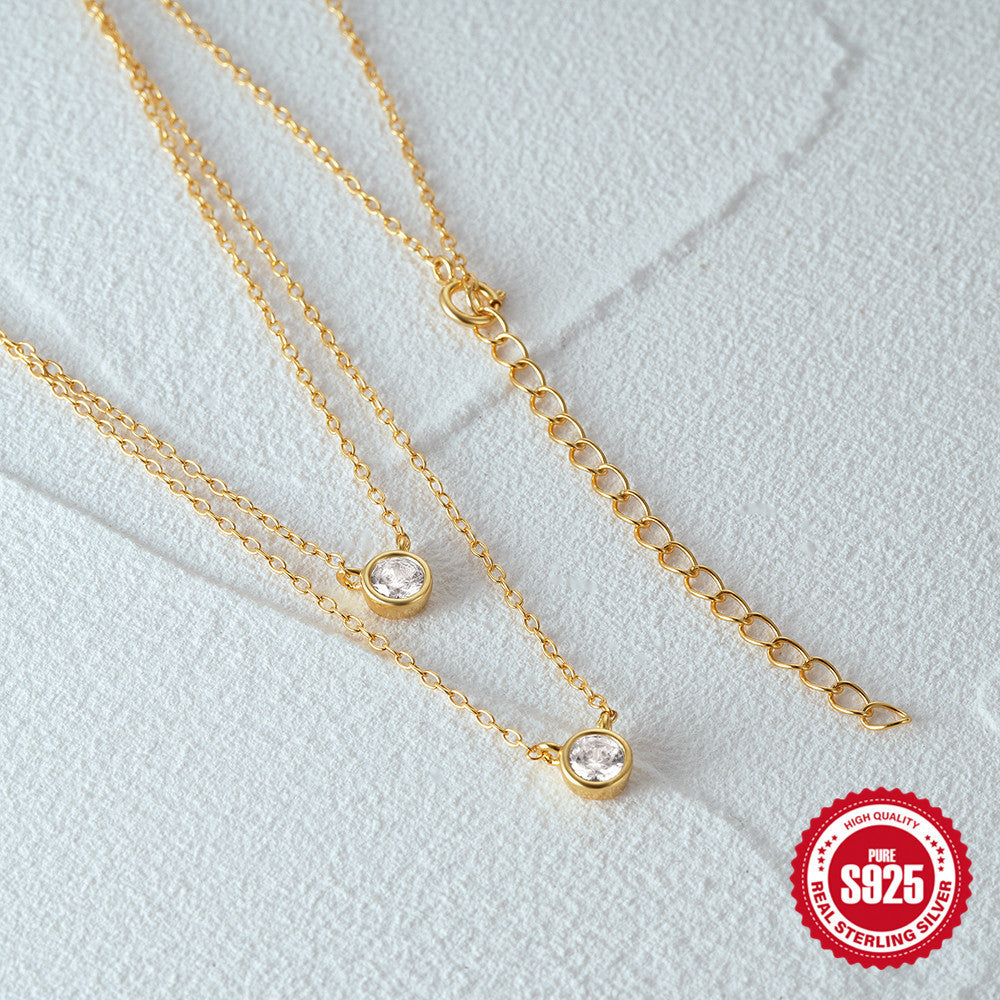 S925 Sterling Silver Double-Layer Necklace – Elegant Women’s Jewellery