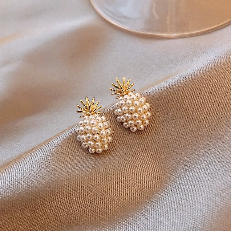 Beach-Inspired Pineapple Starfish Pearl Earrings for Women