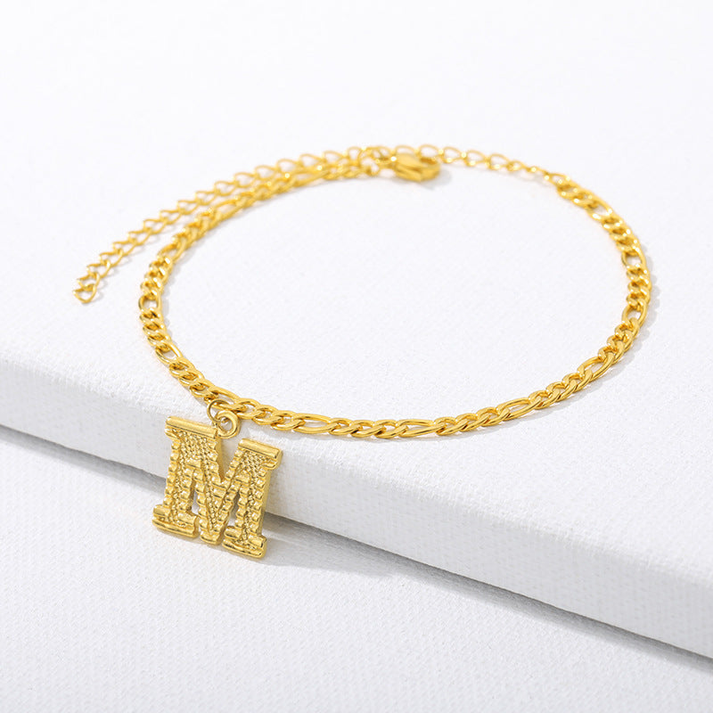 26 Letter Alphabet Anklet – Customizable Initial Foot Chain