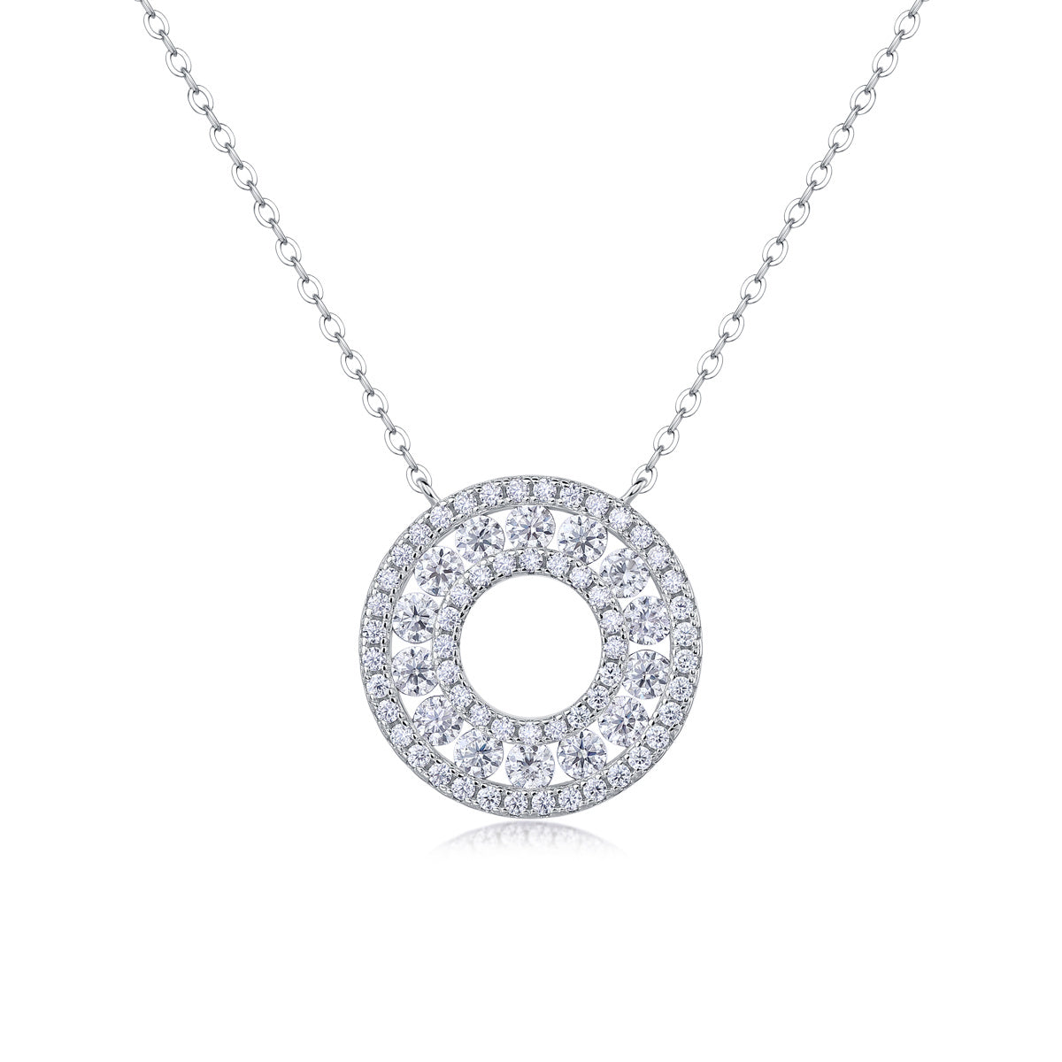 Reciprocating Moissanite Pendant Set – Luxury S925 Sterling Silver Jewellery