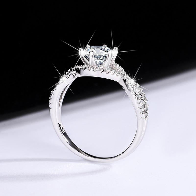 S925 Sterling Silver Moissanite Ring – Elegant Women’s Jewelry