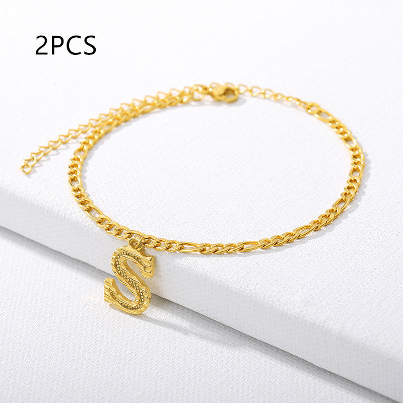 26 Letter Alphabet Anklet – Customizable Initial Foot Chain
