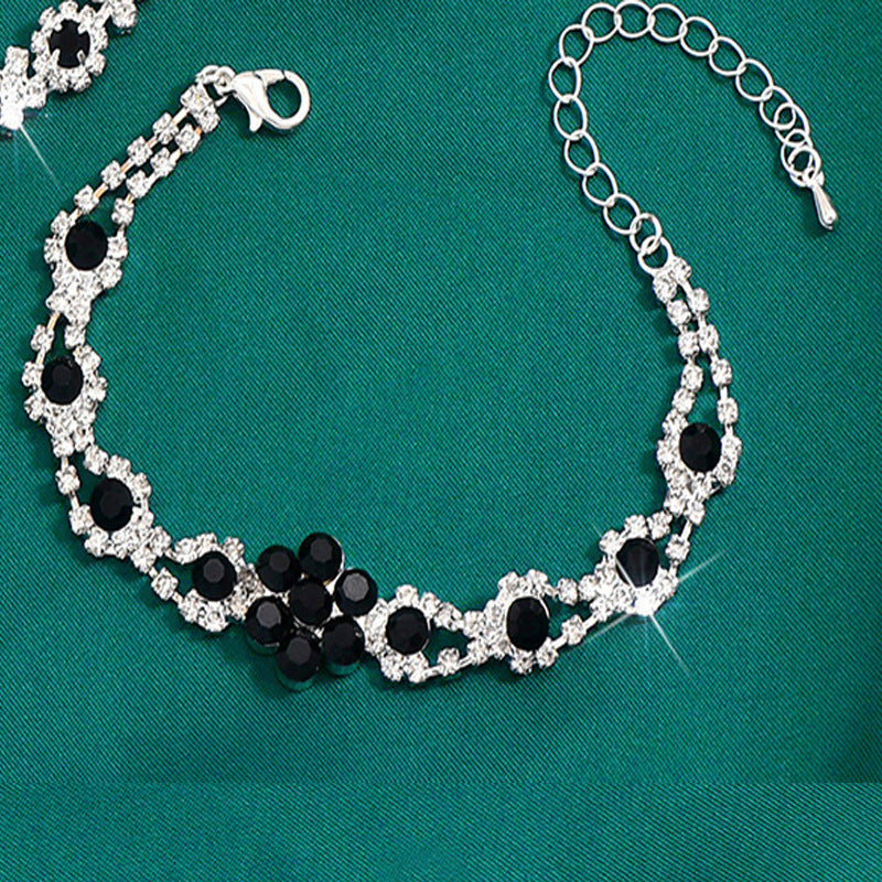 Elegant Women’s Crystal Water Drop Jewellery Set – Necklace, Earrings, Bracelet & Ring