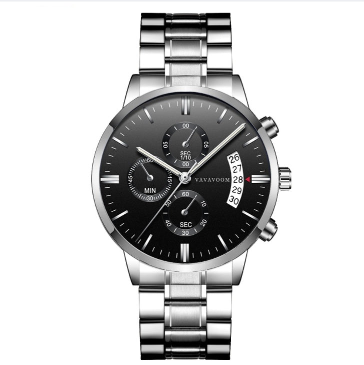 Men’s Stainless Steel Quartz Watch – Business & Casual