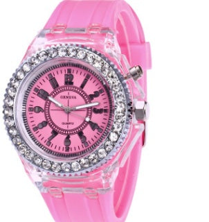 Geneva LED Luminous Women’s Quartz Watch – Silicone Bracelet
