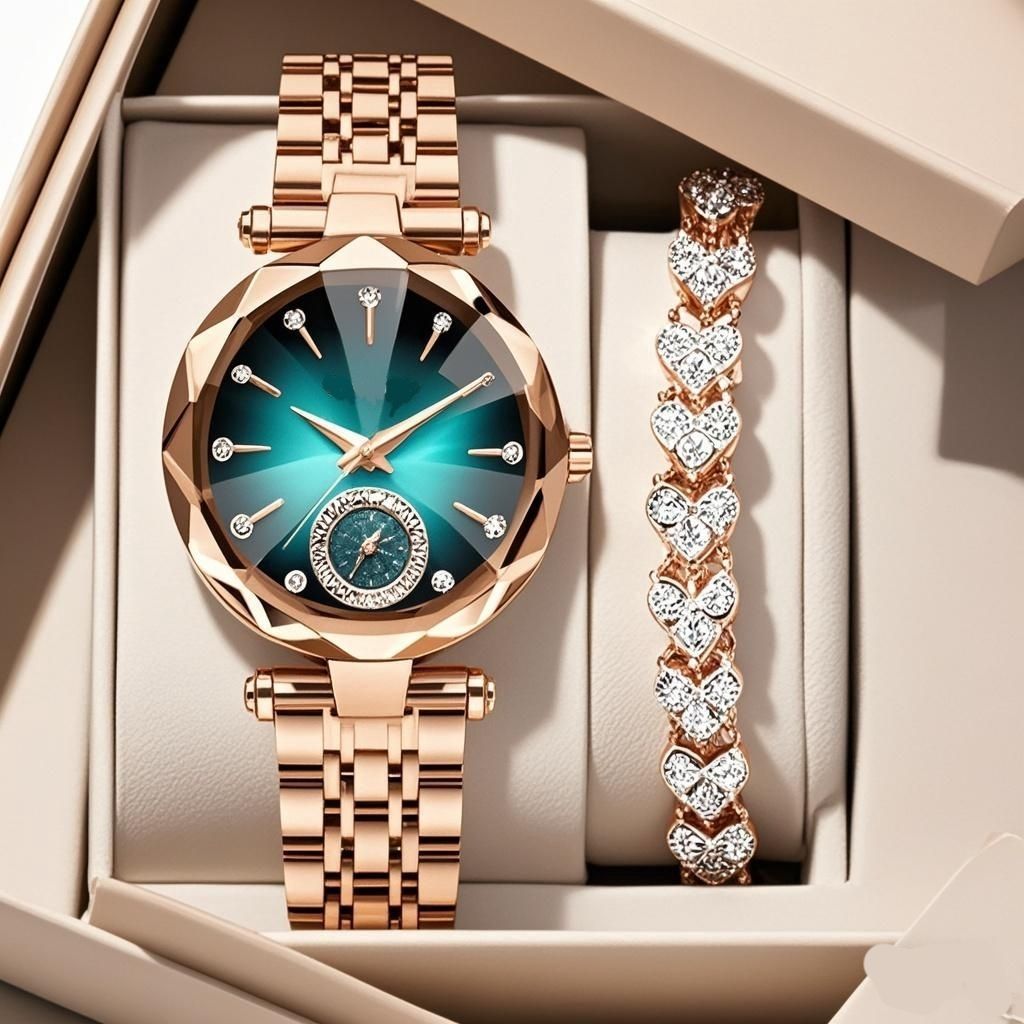 Women’s Casual Quartz Watch – Simple Design with Diamond Accent