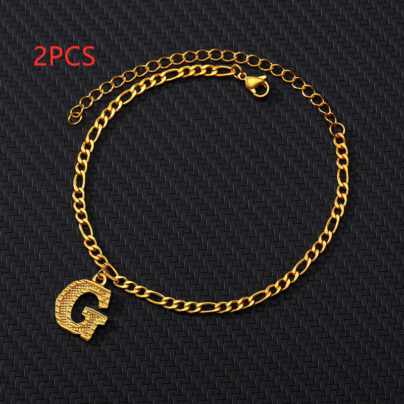 26 Letter Alphabet Anklet – Customizable Initial Foot Chain