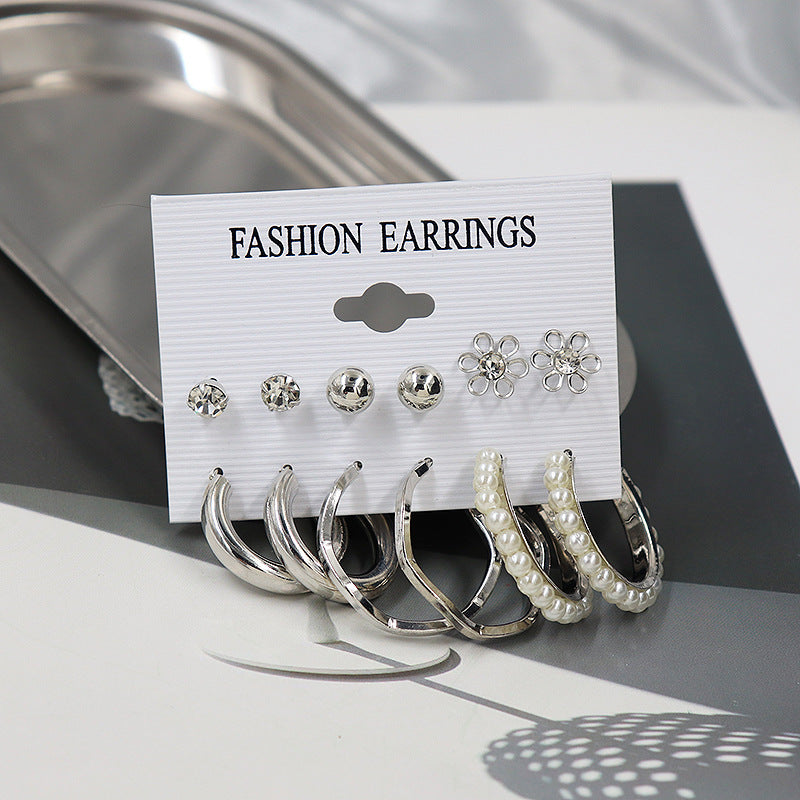 6-Pair Diamond Earrings Set – Simple & Elegant Jewellery for Women