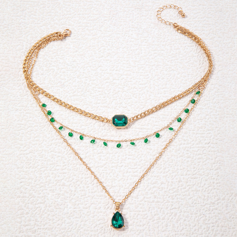 Women’s Multi-Layer Jade-Inspired Necklace – Elegant Temperament Fashion Jewellery