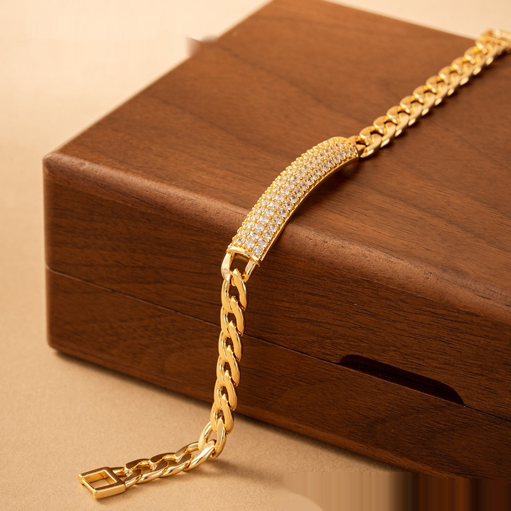 Elegant Zircon Inlaid Bracelet – Luxury Dinner Ornament