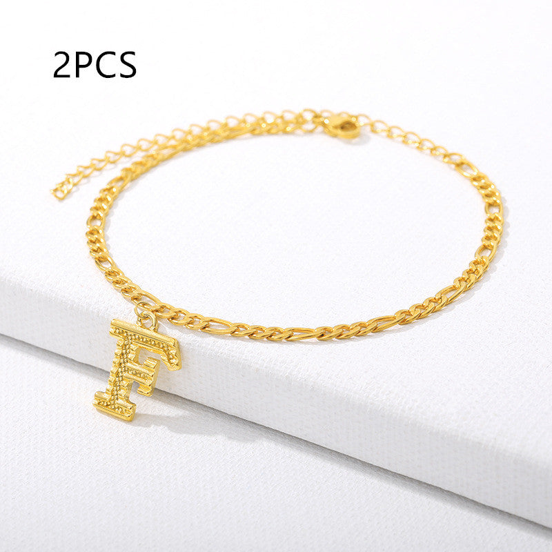 26 Letter Alphabet Anklet – Customizable Initial Foot Chain