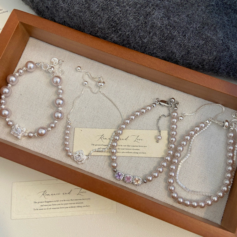 Korean-Style Flower Alloy Bracelet for Women