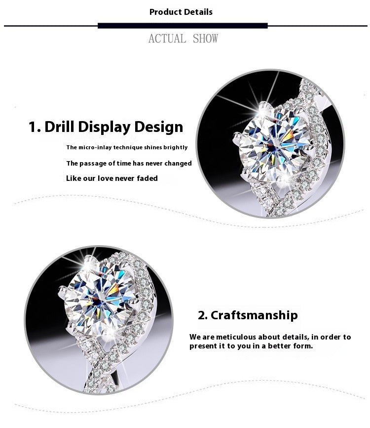 S925 Sterling Silver Moissanite Ring – Elegant Women’s Jewelry