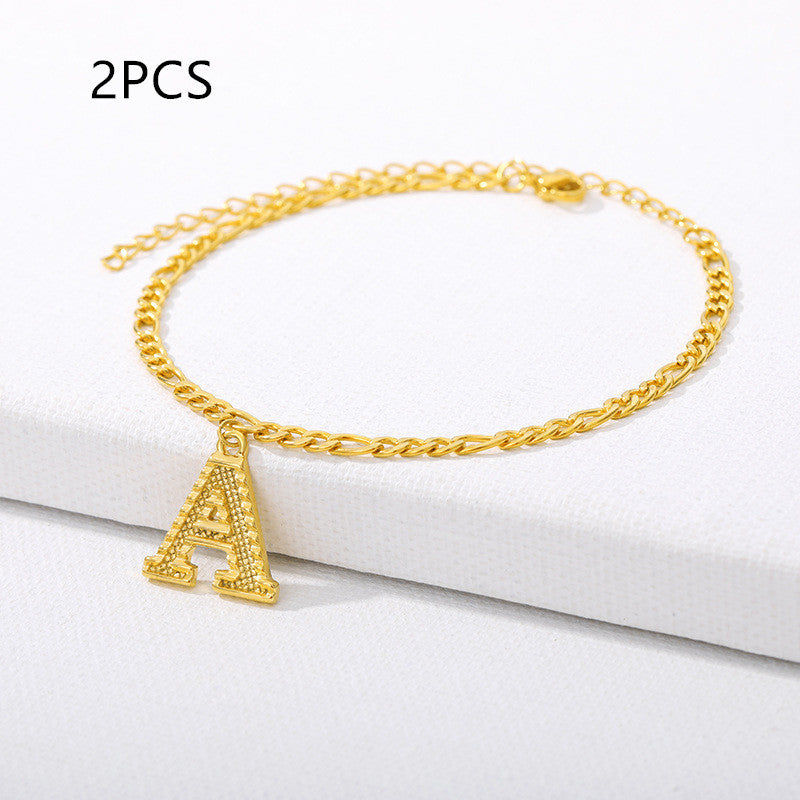 26 Letter Alphabet Anklet – Customizable Initial Foot Chain