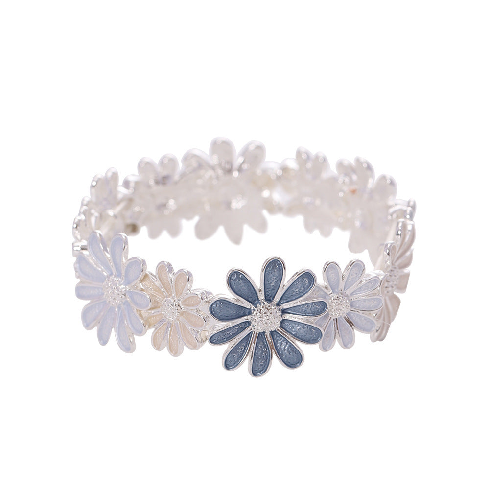 Elastic Zinc Alloy Bracelet – Oil Drip Color Design for Women