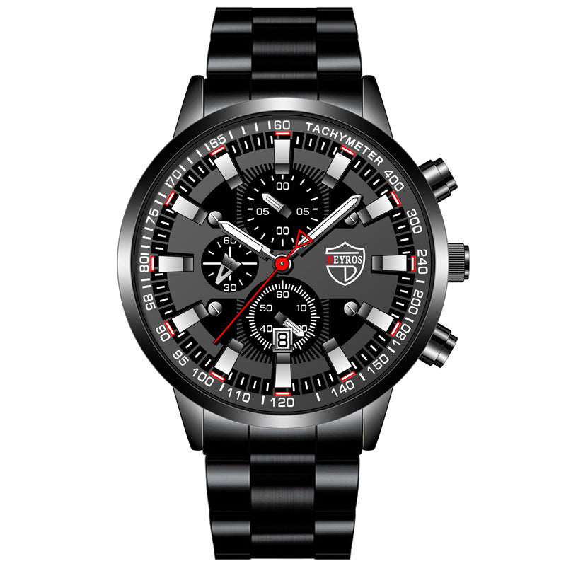 Stainless Steel Luminous Quartz Men’s Wristwatch – Elegant Business & Casual Watch