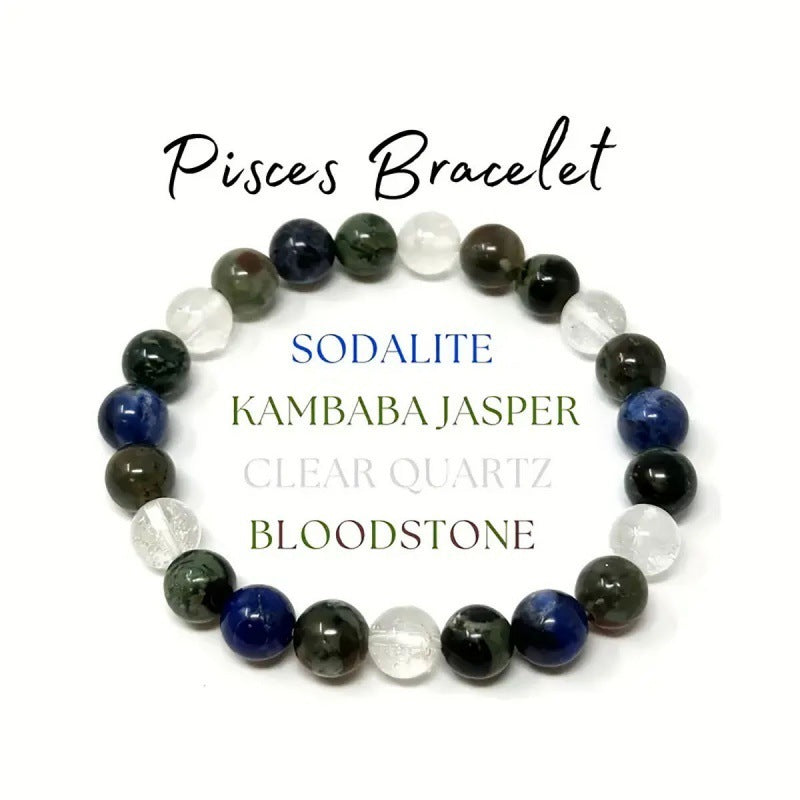 Unisex Zodiac Bracelets – Twelve Constellations Natural Stone Beads