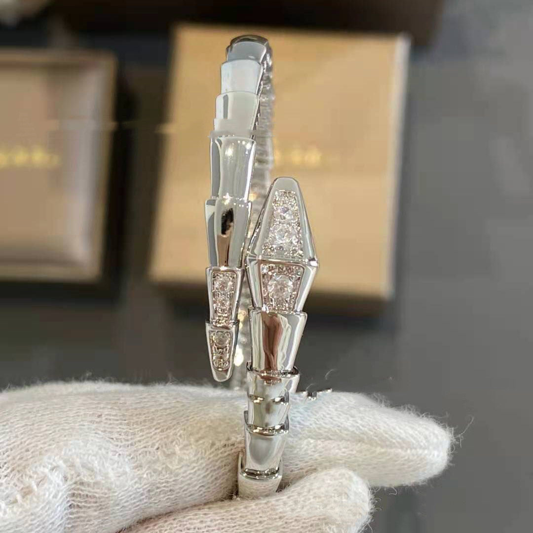 Rose Gold Snake Bone Bracelet – Masculine White Gold Luxury Jewellery