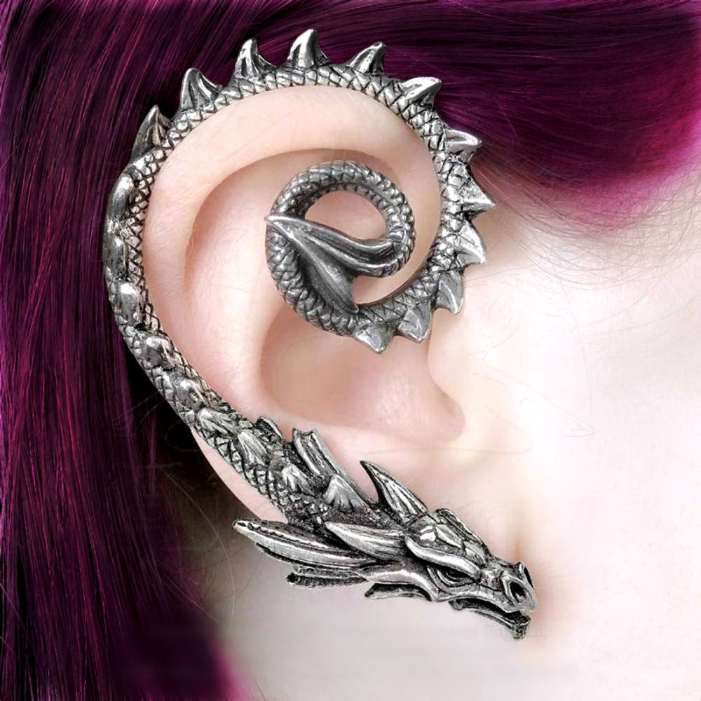 Punk Vintage Flying Dragon Ear Hooks – Fashion Statement Earrings