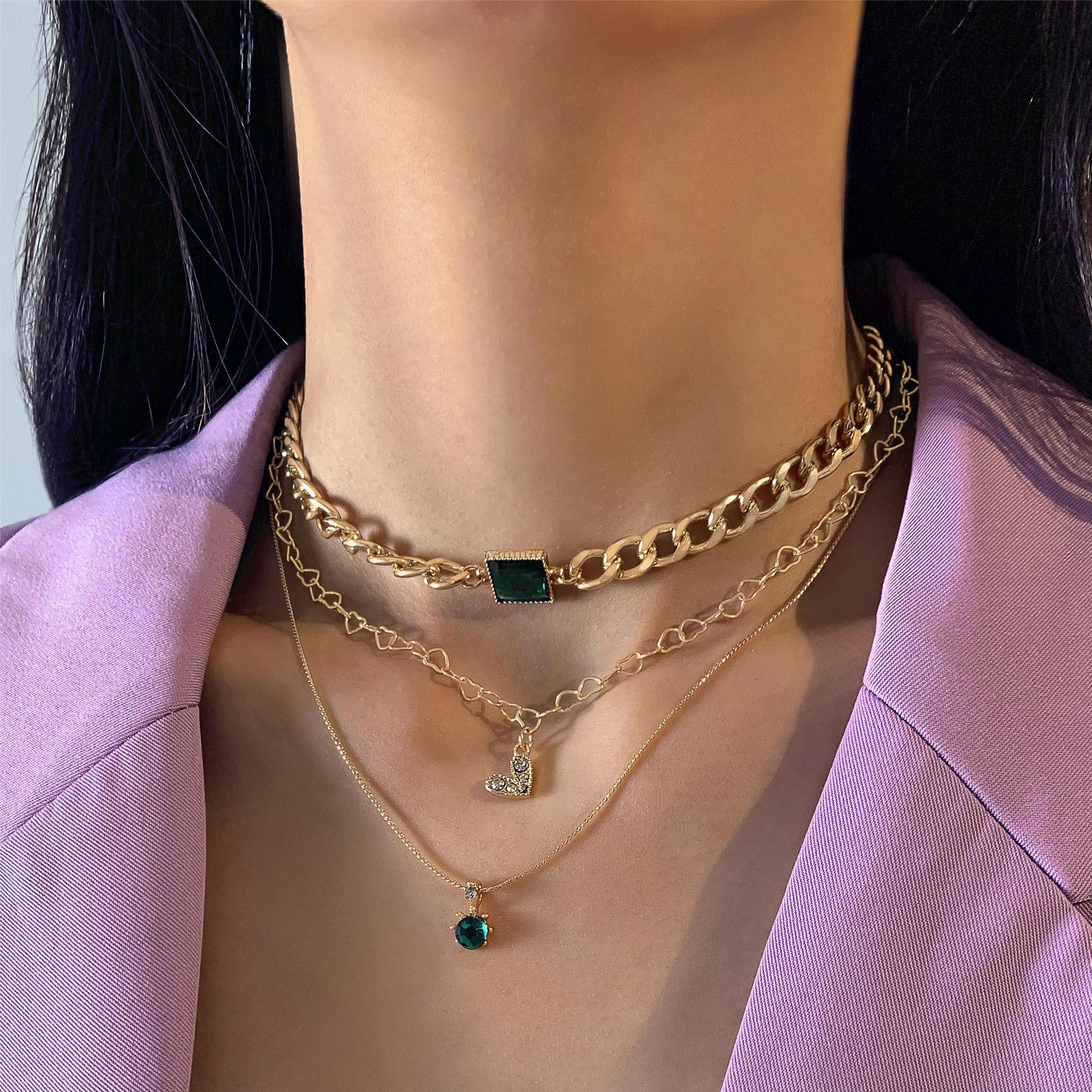 Women’s Multi-Layer Jade-Inspired Necklace – Elegant Temperament Fashion Jewellery