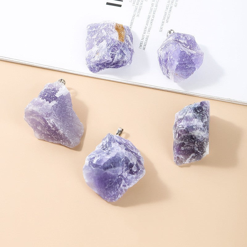 Natural Amethyst Crystal Pendant – Genuine Stone Necklace for Women