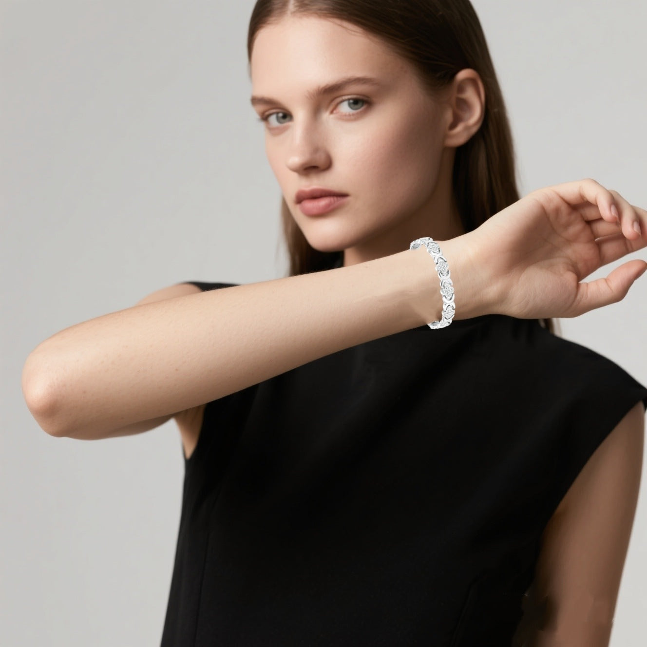 Unisex Flower Zinc Alloy Bracelet – Hanging Plating