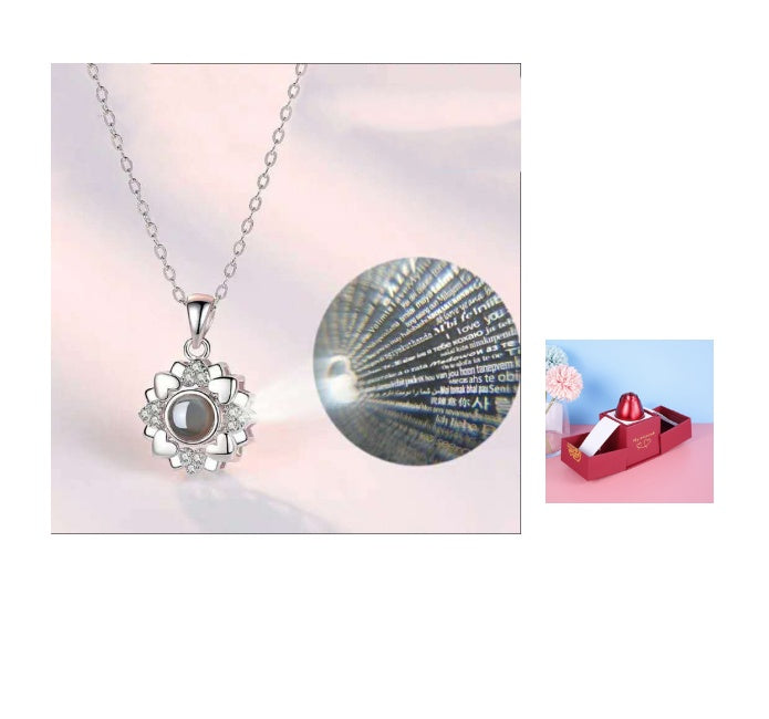 Valentine’s Day Rose Necklace Gift – Metal Jewellery in Gift Box