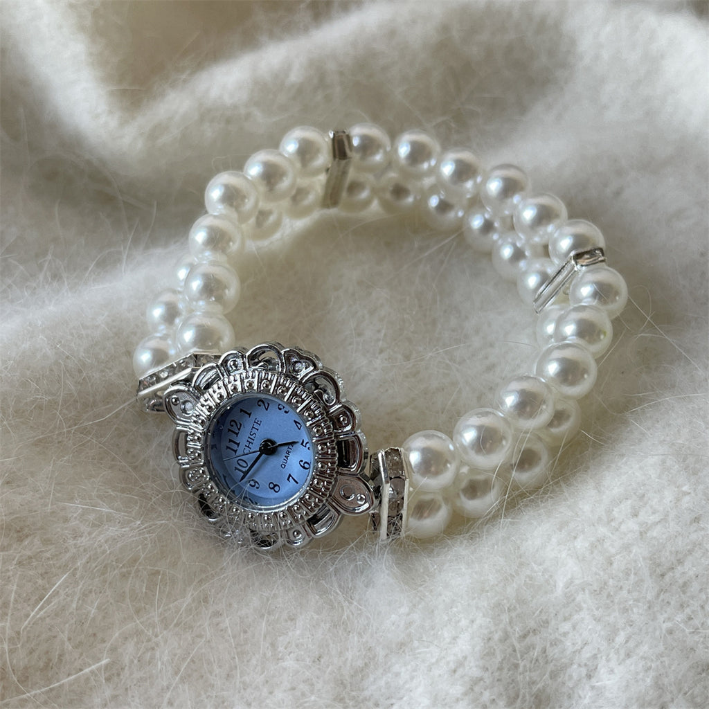 Fashion Women’s Quartz Watch – Pearl Bracelet Style