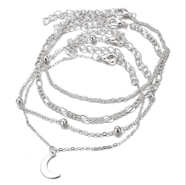 Moon-Themed Anklets for Women – Adjustable Stainless Steel Foot Jewellery
