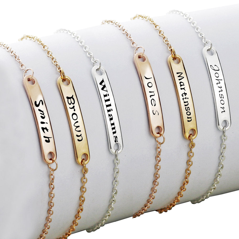 Personalized Custom Engraved Name Bracelet – Adjustable Women’s Fashion Jewellery