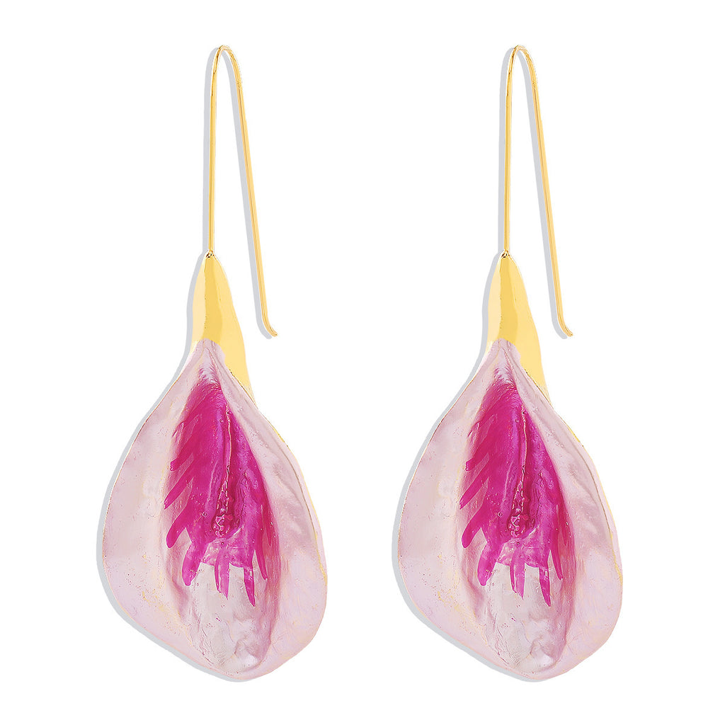 Fashion Colorful Flower Drop Earrings – European & American Holiday Style Alloy Jewellery