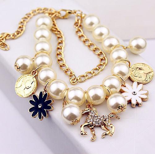 Elegant Pearl Flower Bracelet – Women’s Jewellery