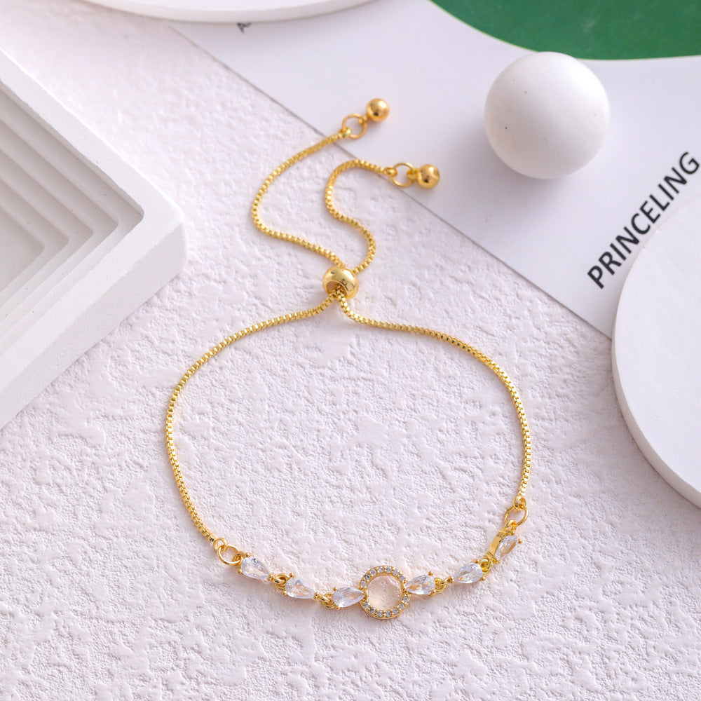 Micro Inlaid Zircon Simple Circle Bracelet – Elegant Women’s Jewellery