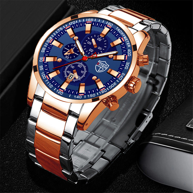Stainless Steel Luminous Quartz Men’s Wristwatch – Elegant Business & Casual Watch