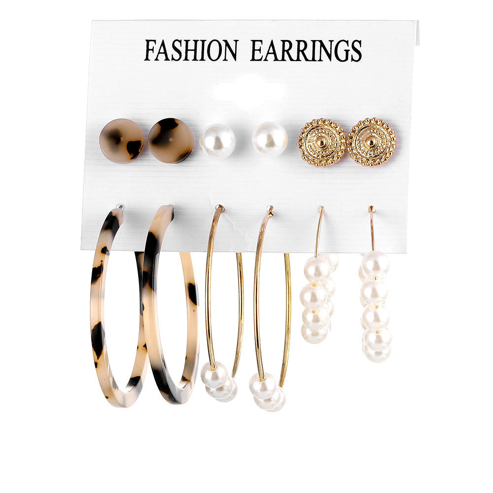Retro Acrylic Pearl Earring Set – Creative Women’s Fashion Jewellery