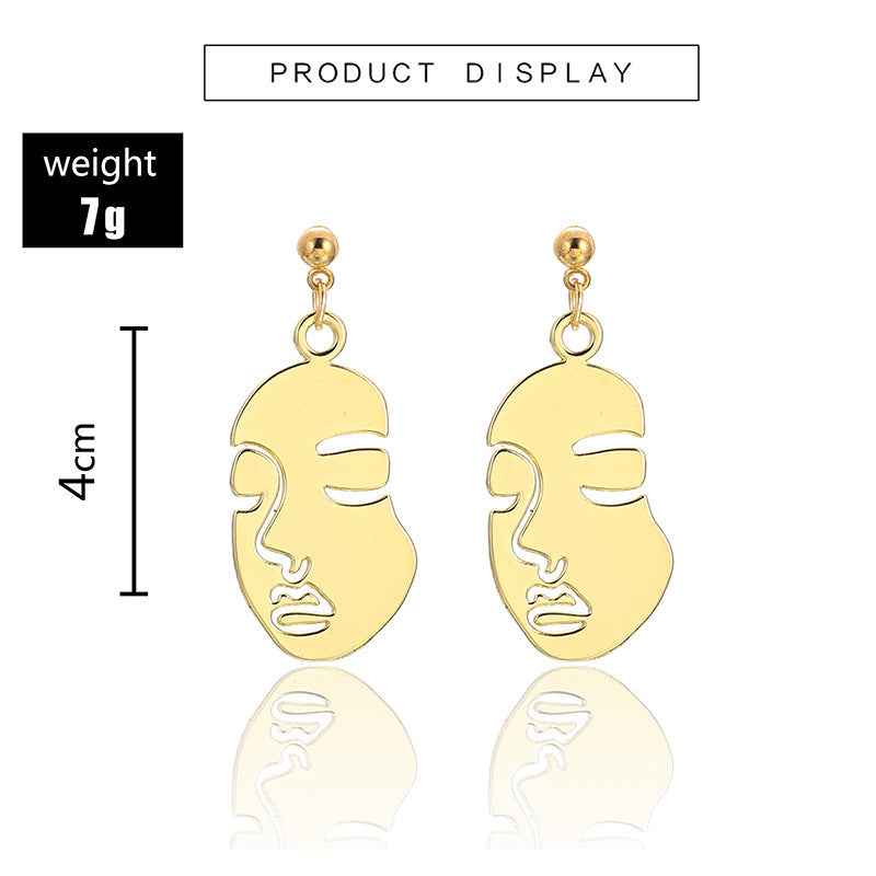 Hollow Face Bead Earrings – Round Minimalist Jewellery for Women