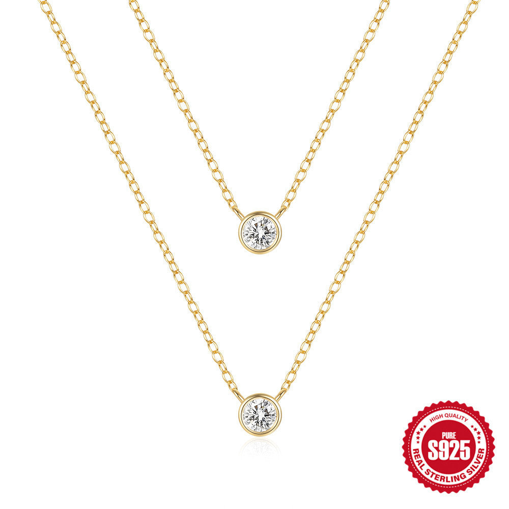 S925 Sterling Silver Double-Layer Necklace – Elegant Women’s Jewellery