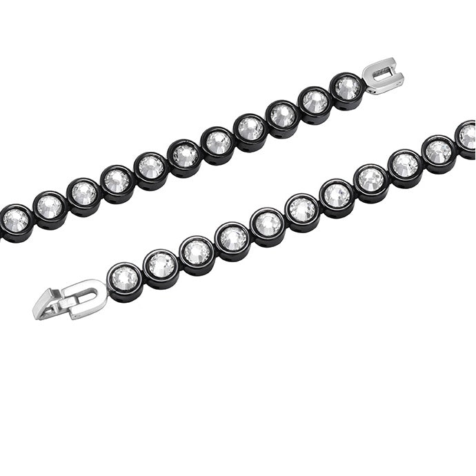 Hip-Hop Black Ceramic Diamond-Studded Bracelet