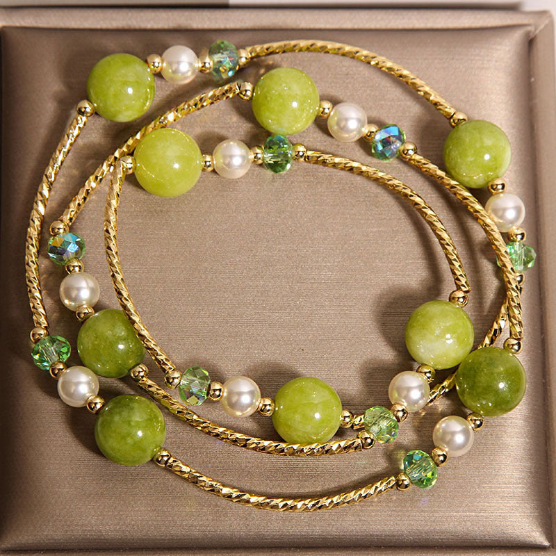 Women’s Sunstone Multi-Circle Bracelet – Elegant Chinese-Style Summer Accessory