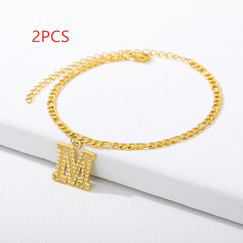 26 Letter Alphabet Anklet – Customizable Initial Foot Chain