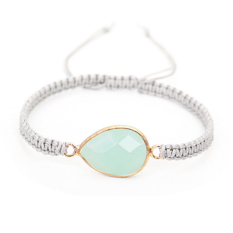Classic Natural Agate Drop-Shaped Bracelet for Women – Elegant and Timeless Design
