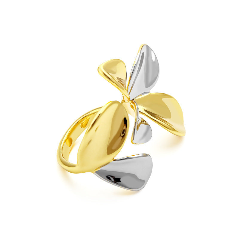 Gold Flower Petal Ring for Women – Elegant Bloom Jewellery