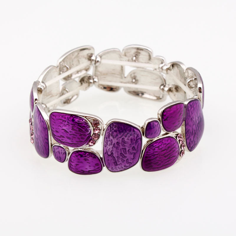 Women’s Geometric Enamel Stretch Bracelet