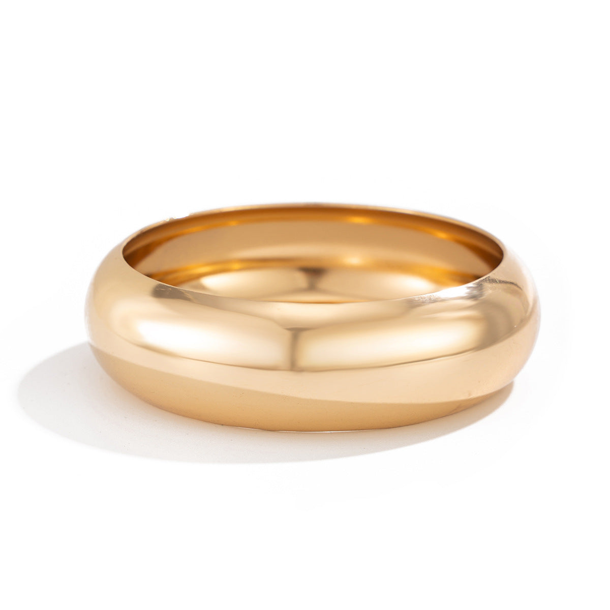 Statement Wide Metal Round Bracelet