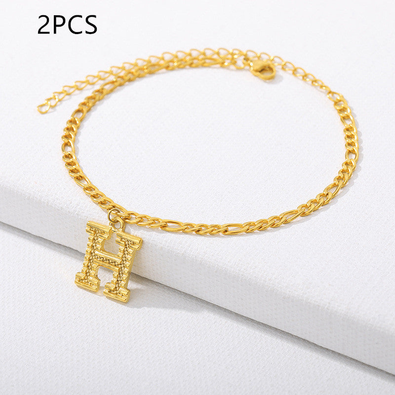 26 Letter Alphabet Anklet – Customizable Initial Foot Chain